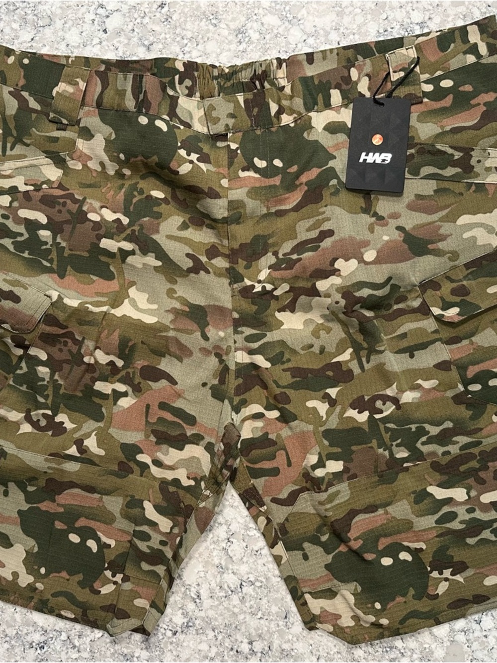Camouflage Cargo Shorts with Tag